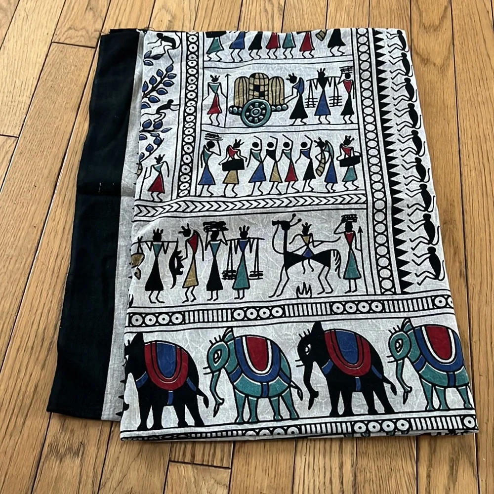 Black and grey tapestry